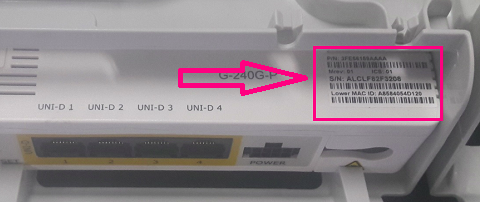 FTTN Serial Number